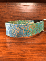 Teal/Lime Batik With Gold Scroll